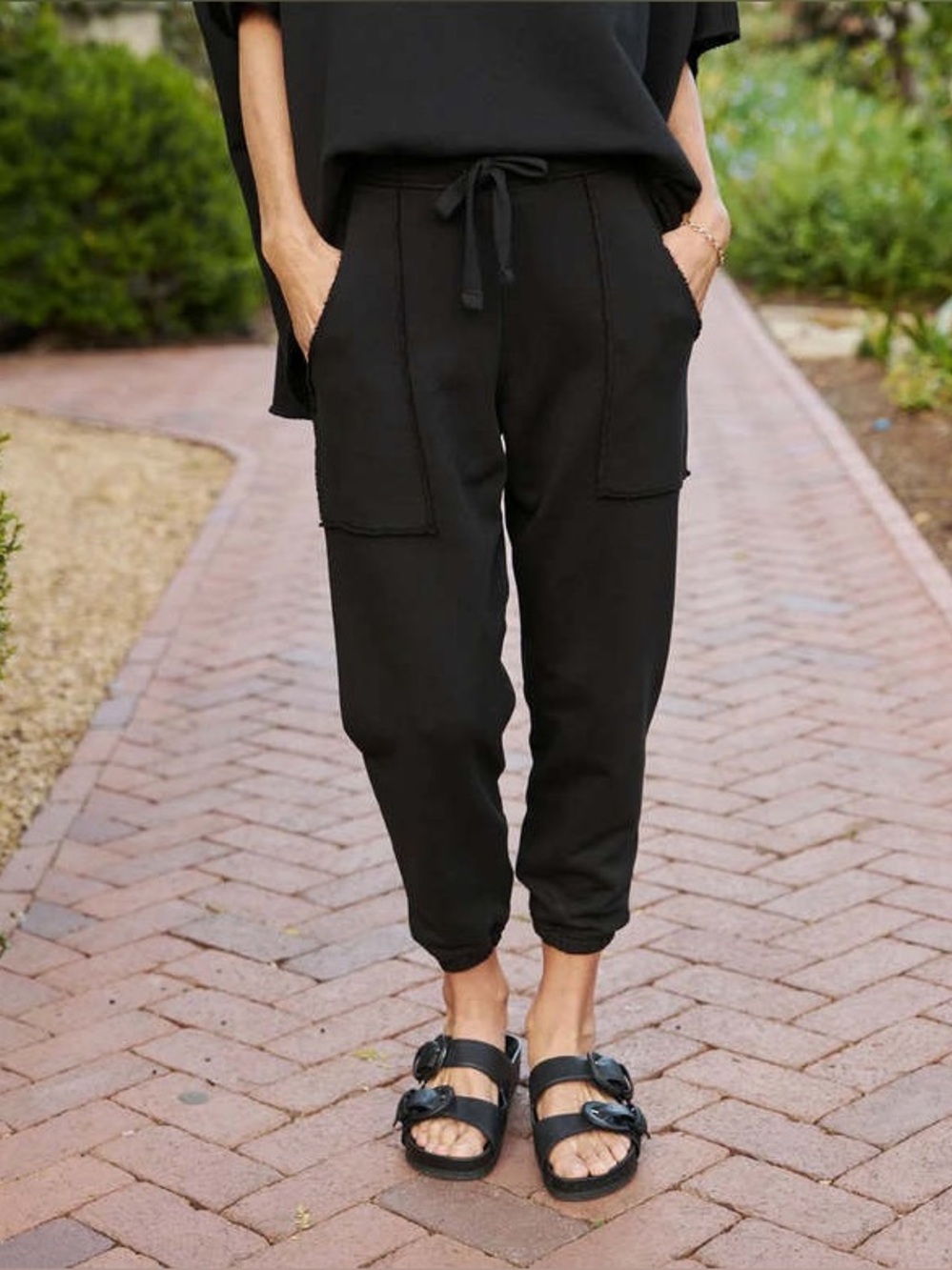Frank & Eileen Pants Eamon Jogger Sweatpant Black Relaxed Size Medium